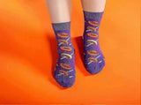 Women's Cotton Novelty Print Socks Animal Food Pattern Cute Pack Socks V1263-JX-4220