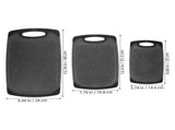 Black Cutting Board Set Anti-Slip for Kitchen Use 3Pcs V1370-AZ4-14867