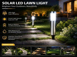 Large Silver Cool White Solar LED Stainless Steel Lawn Light V1221-XM-LB590-GM44