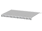 Instahut Retractable Folding Arm Awning Manual Sunshade 4.5Mx3M Grey White AWN-B-ARM-45X30-GRWH