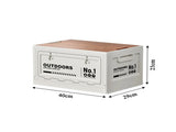 40cm White Multifunctional Foldable Storage Box with Wooden Lid - Collapsible Outdoor Camping Crate, V888-ELOSUNG18390