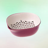 Double Layer Draining Basket, Plastic Fruit and Vegetable Colander with Fine-Hole Inner Insert, Red V1192-AZ-W-21828