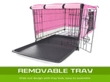 Wire Dog Cage Foldable Crate Kennel 48in with Tray PINK Cover Combo V274-PET-WCCV48-PK