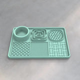 Multi-Functional Slow Feeder Mat for Dogs- Anti-Slip Lick Pad with Multiple Textures Rectangle 2PCS V888-ELOSUNG10449