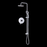 WELS 8" Rain Shower Head Set Rounded Dual Heads Faucet High Pressure With Mixer V63-827991