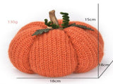 Handmade Knitted Fabric Pumpkin Ornament, Fall Harvest Decorative Pumpkin, Stuffed Polyester V1188-MS-804-02