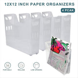 4 Piece 12 12 Inch Paper Storage, Scrapbook Paper Storage with Wheels, Scrapbook Paper Storage, 12 V1370-AZ4-07722