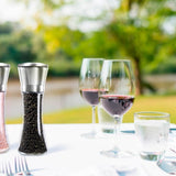 Premium Salt and Pepper Grinder Set of 2- Brushed Stainless Steel Pepper Mill and Salt Mil,Glass V1366-AZ2-W-24575