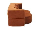 Convertible Folding Sofa Bed / Plush Corduroy Loveseat Couch - Orange V1316-W2353P379629