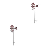 Wonderful Iron Pinwheels Elegant Garden Decorative Windmill 2Pcs V1369-AZ3-W-18013