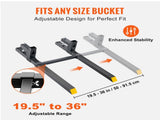 Pallet Forks, 907 kg Clamp on Pallet Forks, 1090 mm Total Length Tractor Bucket Forks with V952-HCS43INCH20006W25V0