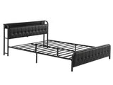 Artiss Queen Bed Frame with Storage Headboard SAA Certified Charging Station BFRAME-J-MARK-Q-BK-AB