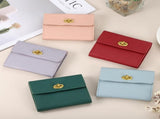 Small Leather Wallets for Women with Metal Buckle, Stylish Card Holder Wallet Case Coin Purse Cash V1259-DP01-A-5218