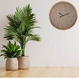 Contemporary Grey Timber Wall Clock 60cm V637-56008CLK