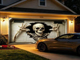 Halloween Garage Door Cover Decorations, Halloween Decorations Door Cover Skull, Garage Hanging V1366-AZ2-W-24893