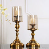 SOGA 42cm Gold Nordic Deluxe Candlestick Candle Holder Stand Pillar Glass /Iron CANDLESTICK3452