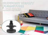 8 Pack Heavy Duty Furniture Levelers, 3/8-16 Adjustable Leg Levelers for Tables Chairs, Black V1188-MS-721-232