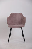 Set of 4 Dining Chairs with Corduroy Cord Fabric in Pink V563-68405_2X