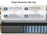 Double Mattress 30CM Thick Medium Firm Pocket Springs Euro Top Memory Foam in Grey V178-59317