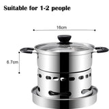 Stainless Steel Cooking Pot, Indoor Tabletop Hot Pot Cooker, Portable Fuel Powered Soup Pot, No V1369-AZ3-W-21606