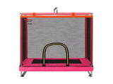 Everfit Kids 4.5FT Trampoline Rectangle Rebounder with Basketball Hoop Pink TRAMPO-TD-3IN1-PK