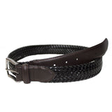 Dents Mens Stretch Plaited Leather Belt - Black/Brown V563-8-4031-BLKBRN-XL