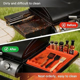 2 Pack Silicone Grill Tool Mat 16 x 11.5 Inch Heat Resistant NonSlip BBQ Utensil Mat, Outdoor V1188-MS-824-001