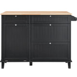VEVOR Kitchen Island Cart Storage Cabinet Serving with Drawer & Trash Cabinet V952-QFBGDKCFDHS4I07P2V0