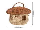 Light Brown Mushroom Shaped Woven Basket for Home Decor, Practical and Stylish Storage Solution V1366-AZ2-W-17365