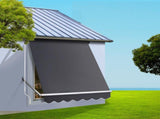 Instahut Motorised Pivot Arm Awning Window Sun Shade 1.8 X 2.1M Grey AWN-B-FIXED-RM-18-GREY