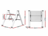 Giantz 2 Step Ladder Multi-Purpose Folding Aluminium Light Weight Platform LD-H-ALU-S1-2STEP