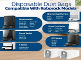 25 Packs Disposable Dust Bags for Roborock QV35A/ S5V, Saros 10R/10/Z70, S8 MaxV/Max Ultra, V1258-DP02-F-790