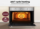 Devanti 60cm Electric Built In Wall Oven Stainless Steel 70L Silver BIO-C-5F-M7B-SS