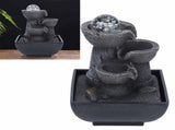 LED Illuminated Tabletop Waterfall Flowing Water Fountains with Ball for Home Office Feng Shui V1294-YM0901-3111200179312