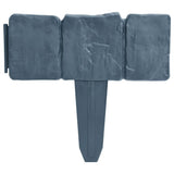 Plastic Garden / Lawn Fence Stone Look 41 Pcs 10 M 43_40917