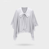 Light Grey M Size 2-in-1 Cooling Lace Sun Protection Cover Up Cape for Women - Lightweight UV Beach V888-ELOSUNG56656-1
