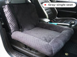 Grey Plush Dog Car Booster Seat - 2-in-1 Travel Bed for Small Dogs with Washable Cover V888-ELOSUNG34329