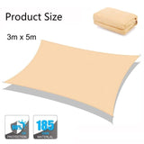 3X5M Waterproof UV Protective Sun Sail for Garden Terrace Pool and Camping, Light Orange, with V1188-MS-325-0991