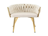 1 Artiss Dining Chair Velvet Armchair Beige UPHO-C-DIN-01-VEL-BG
