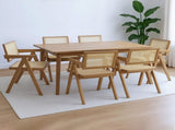 Levede 6x Dining Chair Solid Wood Rattan CH1101-2-NTX3