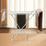 Mini Double-Wing Floor-Standing Folding Clothes Drying Rack-White V1161-108767