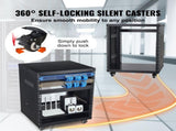 12U AV Rack Stand, 136.08kg Capacity, Network Stereo Recording Studio Rack with Lockable Caster V952-LYSJJ12U18YCOJ5U1V0