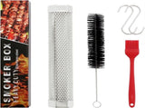 12" Stainless Steel Smoker Tube Set, Smoker Box Hot or Cold Smoking Use Wood Pellets or Wood Chips V1192-AZ-W-21893