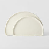 Half Moon Plate 27cm Ivory White Glaze V637-C7627