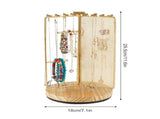 3 in 1 Jewelry Stand Display Multi Tiers Wooden Swivel Base Jewelry Display Holder for Necklace Gold V1294-YM0715-220531XY01