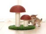 Mushroom Scratching Post with Natural Sisal, Simulation Lawn Climbing Shelf, Multifunctional V1259-DP01-A-2780