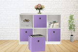 SORTI 27x28x27 CM Light Purple 8-Pack Foldable Storage Cubes - Fabric Bookcase Organizers for Toys V510-SML_LIGHTPURPLE_8X
