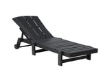 Gardeon Sun Lounge Beach Chair HDPE Adirondack Lounger Patio Outdoor Furniture with Wheels Black FF-LOUNGE-ADHE-BK