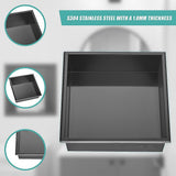 336 x 336 x 101mm Shower Niche Single Shelf Organizer No Tile Needed in Black V63-900671