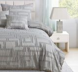 Tufted Jacquard Quilt/Doona/Duvet Cover Set - Grey - King Size V493-JTTF-K16